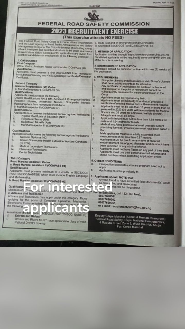 For interested applicants